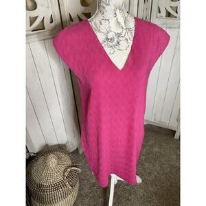 Long Tall Sally Lightweight Pink Dress Womens Size Small Sleeveless V Neck